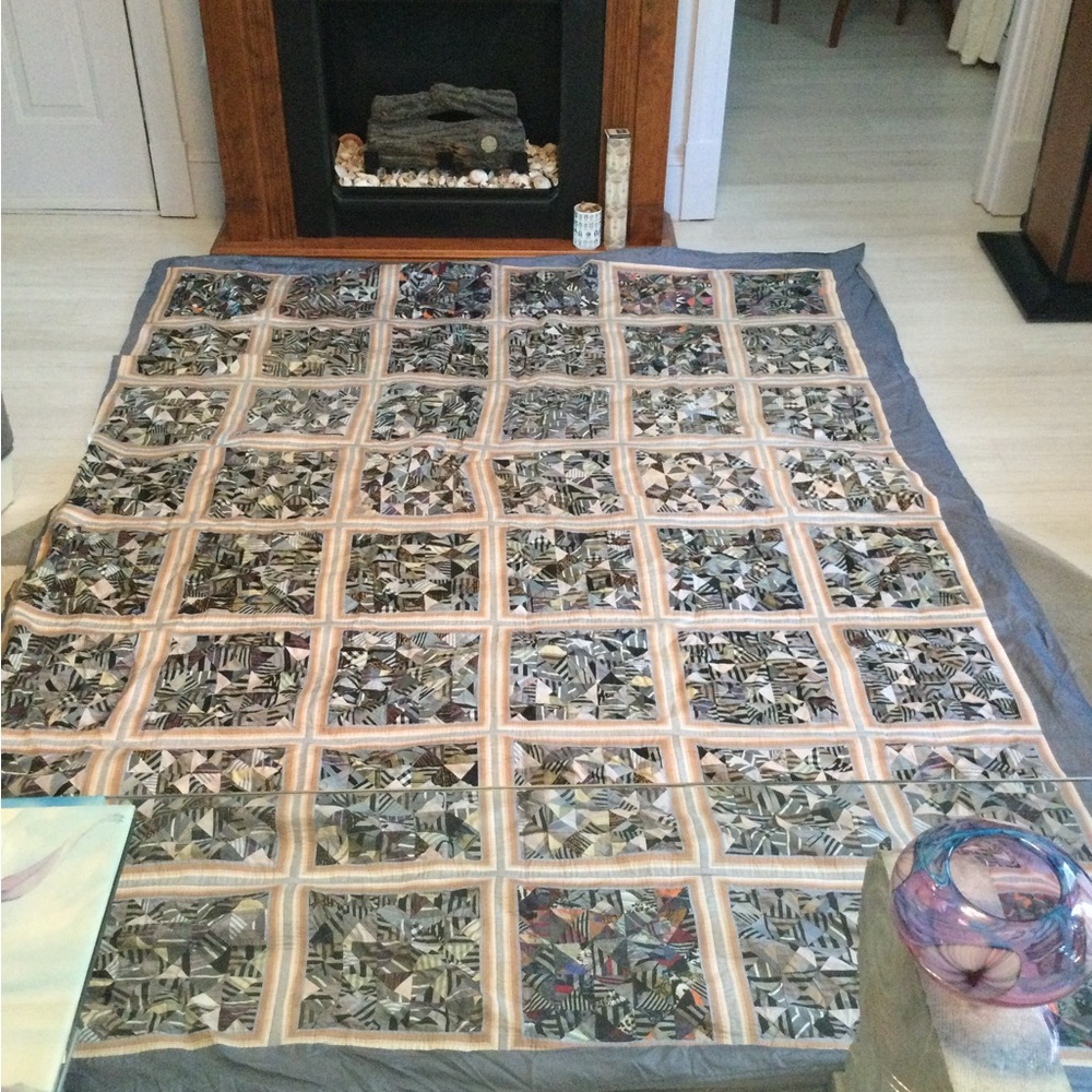 Vintage Handmade Thai Silk Quilt